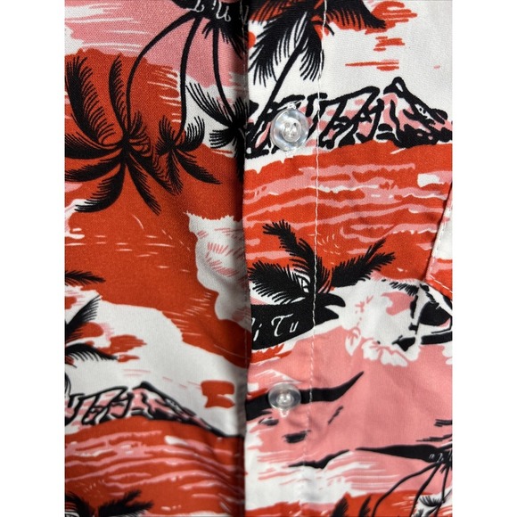 Hanton Short Sleeve Hawaiian Button Down Shirt Men's Size Large - Picture 4 of 8